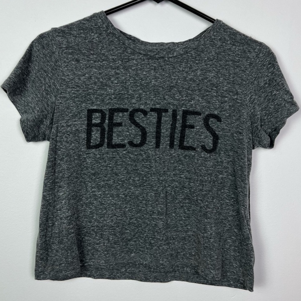 Aeropostale Bethany Mota Besties Gray Graphic T-Shirt - Picture 2 of 2